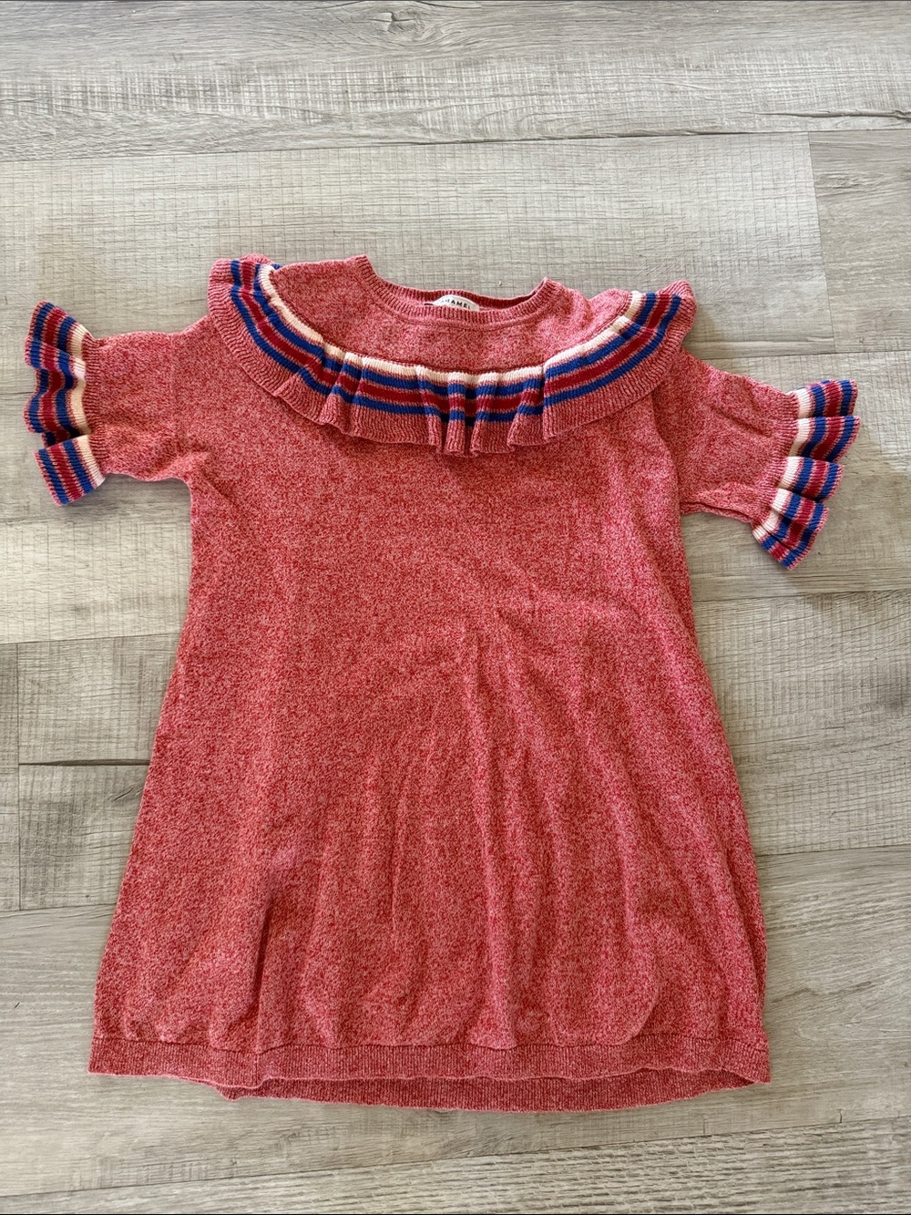 Caramel red ruffle varsity dress